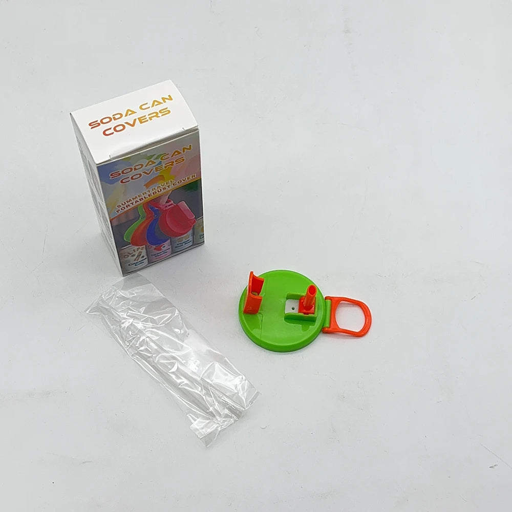 Soda Can Lids Soda Cup Cover Straw Combination Spill-proof Good Sealing Cup Cover Can Reusable Straw Cup Cover Cup Accessories