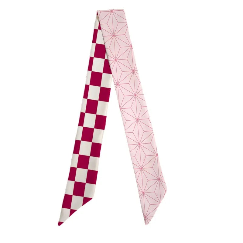 100cm Demon Slayer Narrow Long Scarf for Women Solid Color Anime Silk Tie Creative Fashion Ribbon Headbands Bandann Accessories