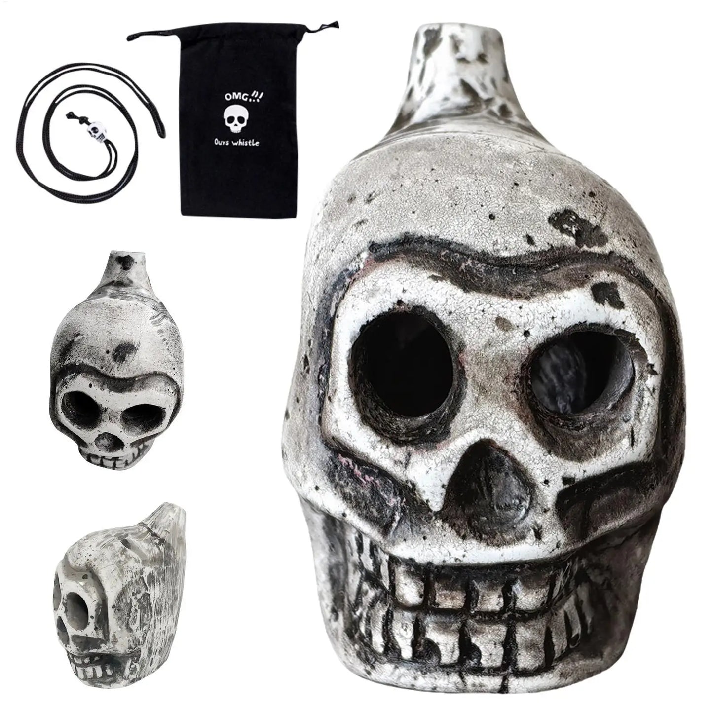 1PC Death Whistle Loud Spooky Human-like Screams Battle Whistle outdoor Camping Emergency Whistle Skull Thunder Echoes