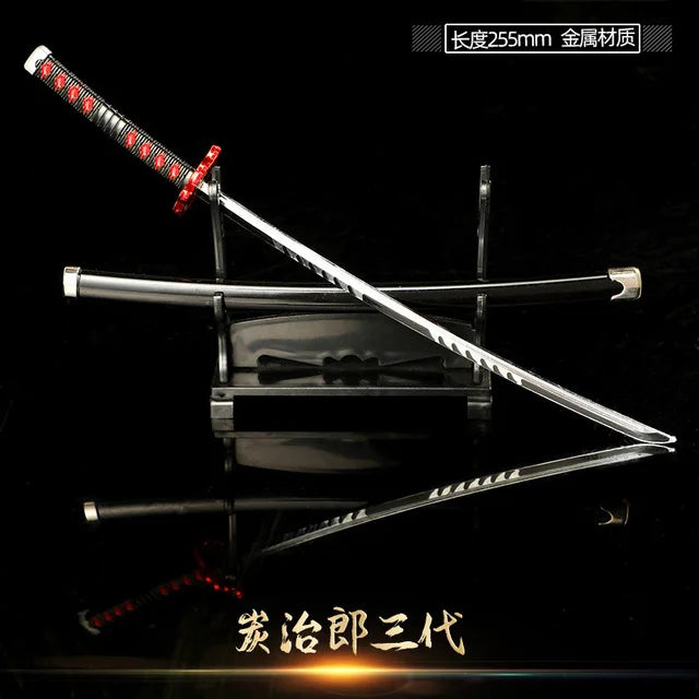 Demon Slayer Sword Real Katana Swords Demon Slayer Cosplay Metal Props Weapon Anime Battle Ready No Cutting Edge Bedroom Decor 1