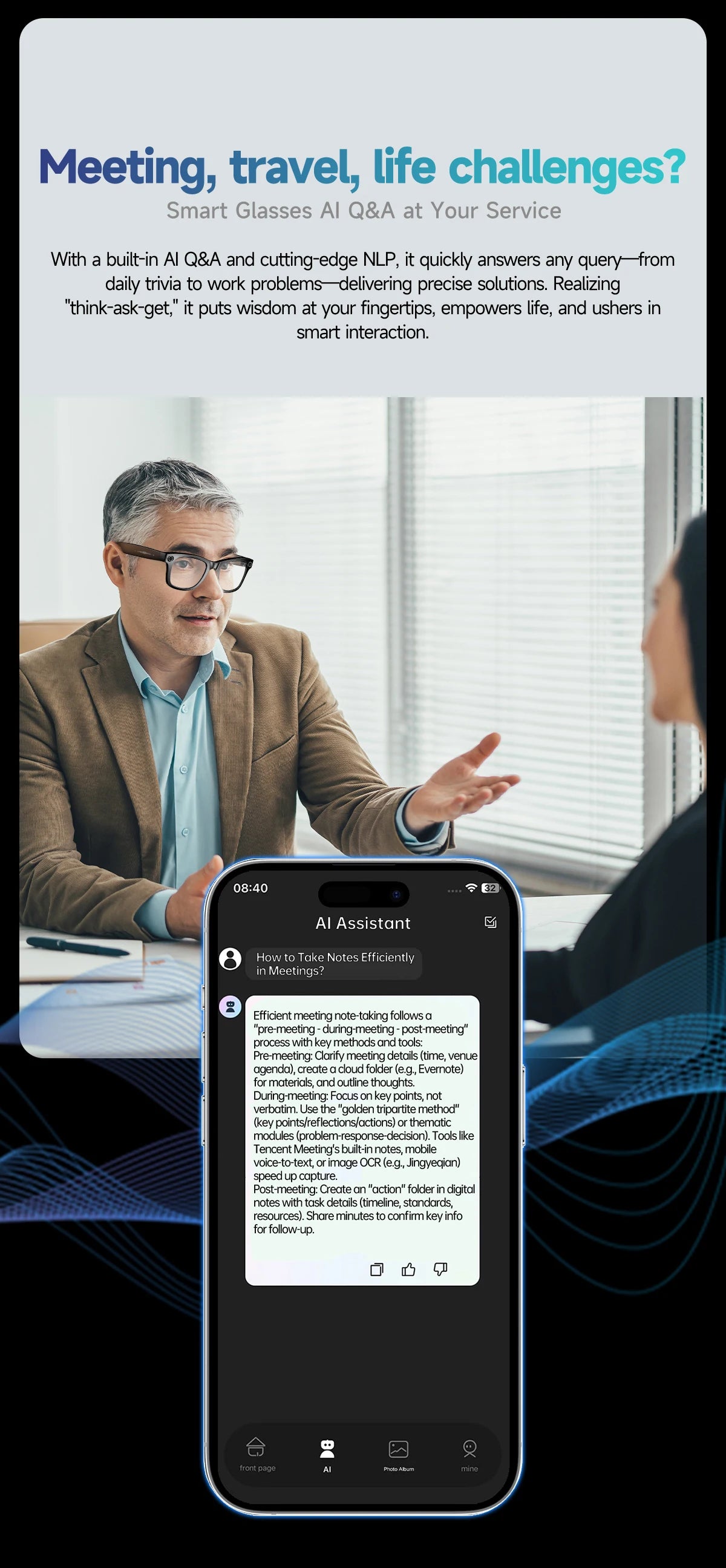 2025 AI Smart Glasses with 8MP Camera Video Recording 100+ Languages Translation Sunglasses Bluetooth Call Music Play Men Women