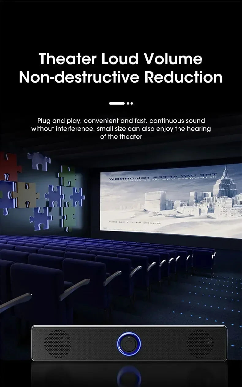 Bluetooth 4D Surround Speaker Home Theater Sound System Computer Soundbar TV Subwoofer Wired Stereo Strong Bass for Home Party