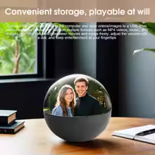 3D Video Crystal Ball DIY Memory Art Glass Ball Lamp Spherical Pixel Display 2.7inchs Screen 4GB Videos Player for Gift