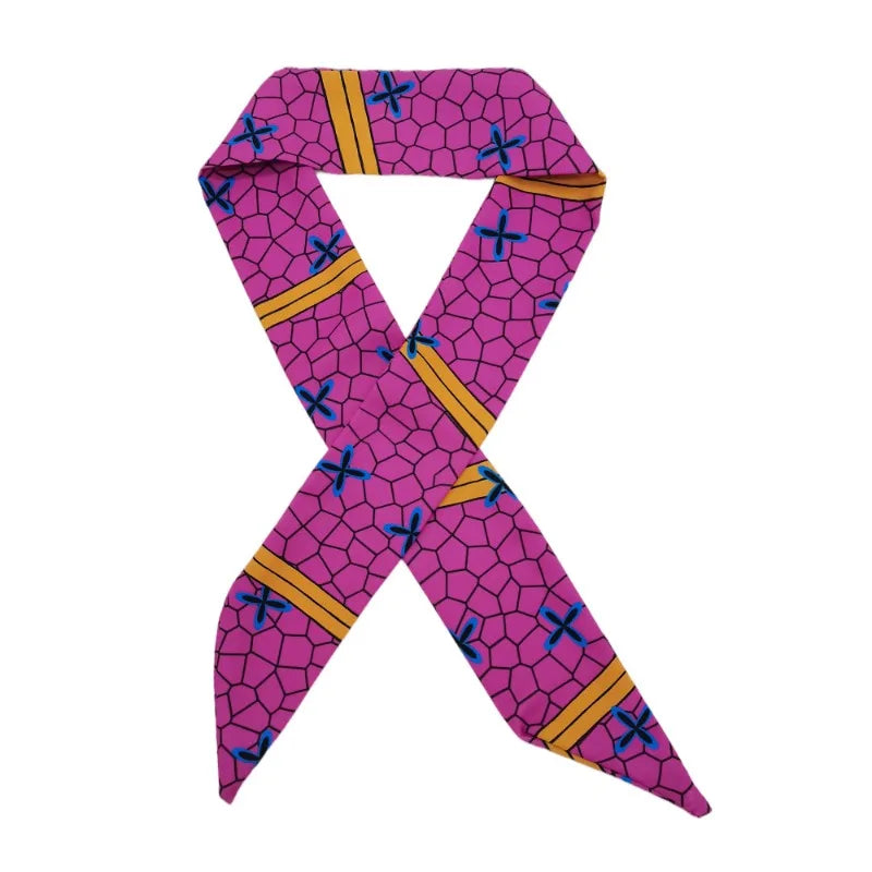 100cm Demon Slayer Narrow Long Scarf for Women Solid Color Anime Silk Tie Creative Fashion Ribbon Headbands Bandann Accessories