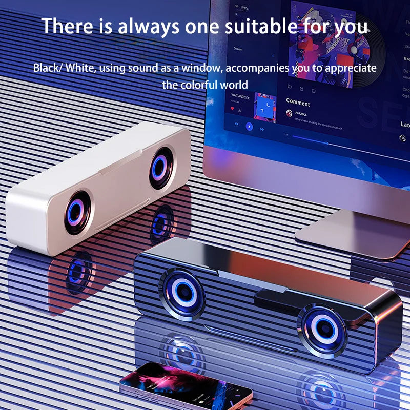 Desktop Computer Bluetooth Small Speaker Home Laptop Speaker Mini Subwoofer Wired Connection Outdoor Waterproof Loudspeaker