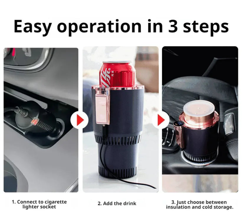 Car-Mounted Hot Cold Cup Smart Quick-Cooling Cup Warming Cup Two-In-One Car-Mounted Heating Cooling Cup Portable Cup Holder