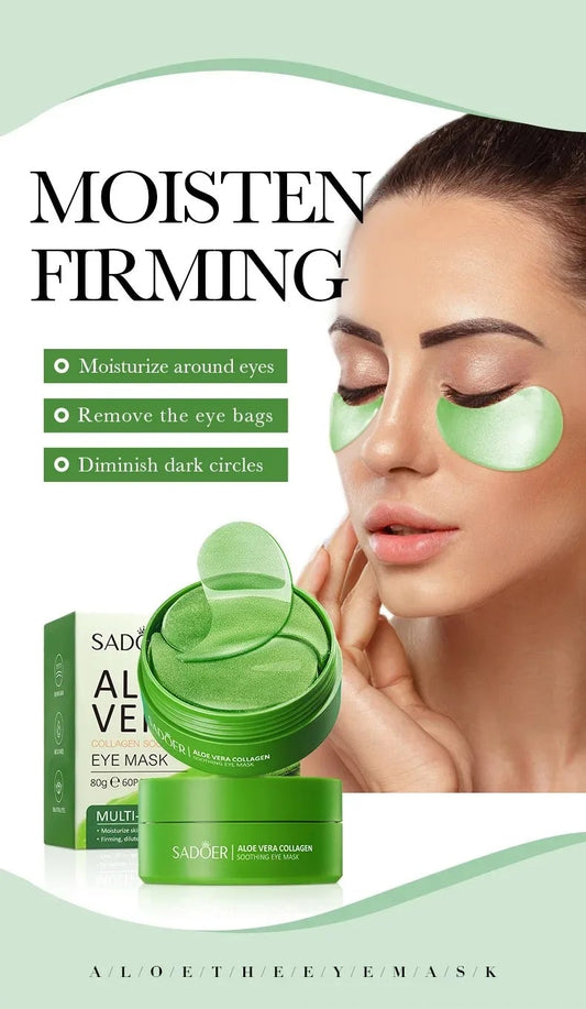 60pcs Aloe Vera Collagen Eye Mask Anti Dark Circles Eyes Bags Moisturizing Anti-Wrinkles Eye Patches Eyes Skin Care Products