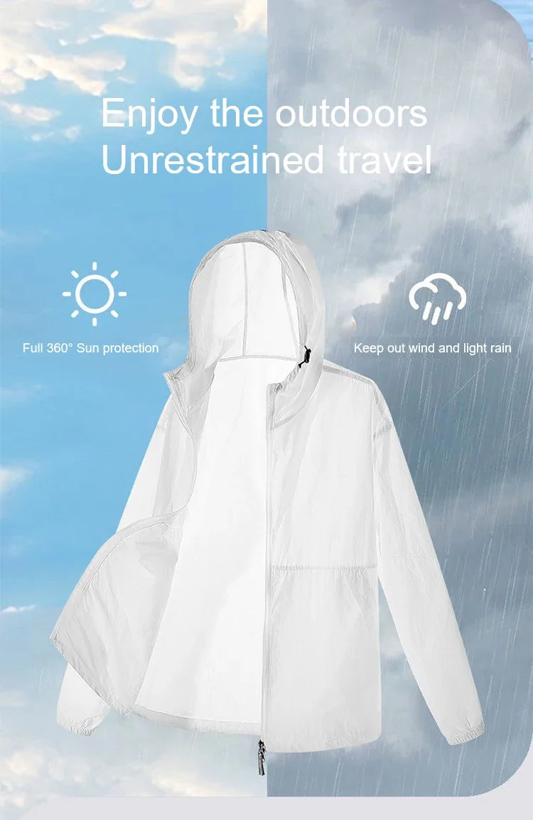 UPF 50+ Summer Unisex Hiking Jacket Men Waterproof Quick Dry Camping Windbreaker Trekking Fishing Rain Outdoor Anti UV Clothes