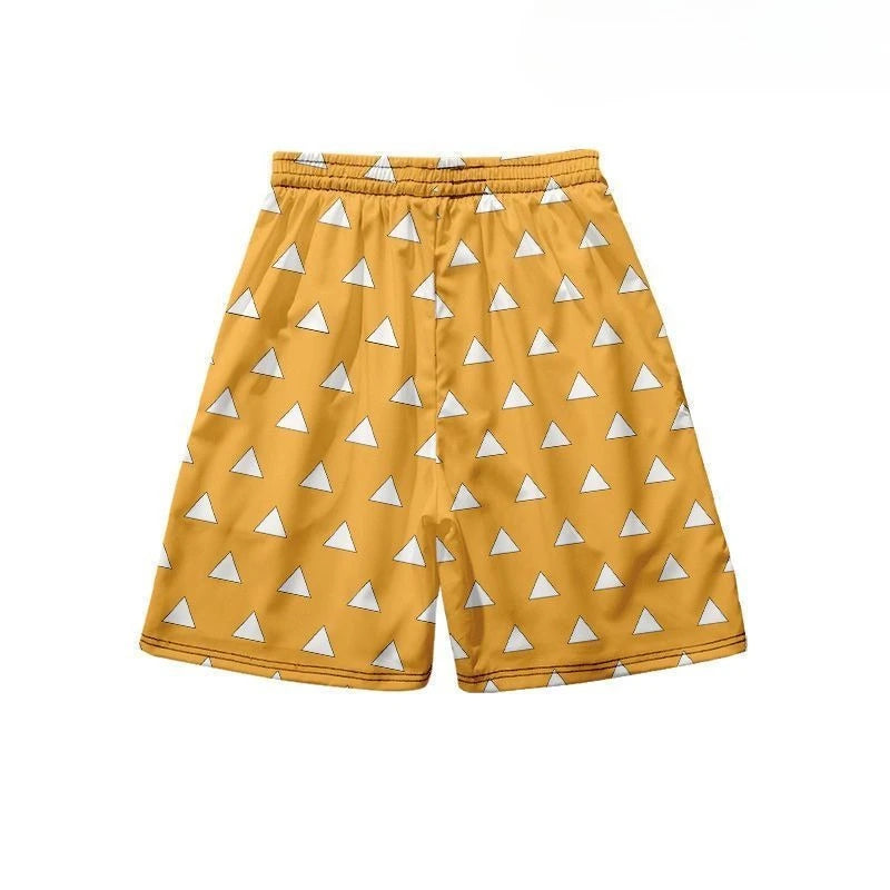 New Demon Slayer Blade Kochou Shinobu Boys Summer Fashion Cartoon Creative Anime Design Casual Breathable Quick Dry Beach Shorts