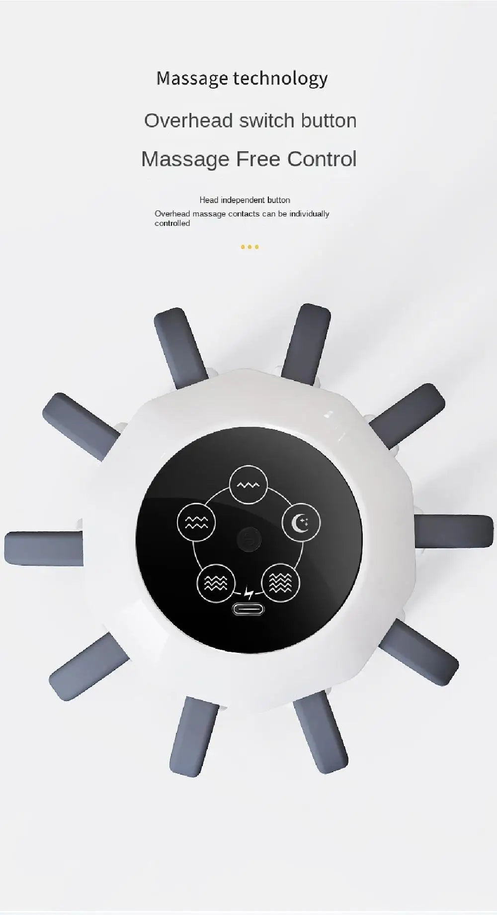 Octopus Claw Eight Claw Massager USB Charging Therapeutic Scratch Pad Electric Head Massager Hands Free Therapeutic