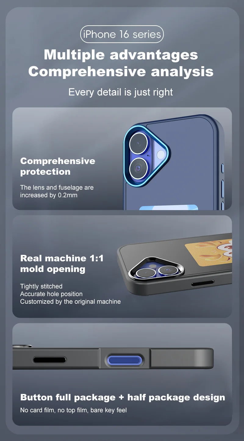 New-tech NFC Function Phone Case For Iphone 16 Pro Max DIY Cases E Ink Screen Phone Cover Cartoon Girl Fundas Battery Free