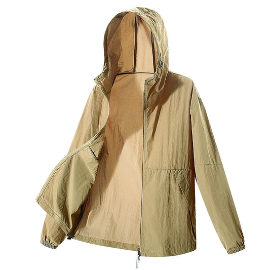 UPF 50+ Summer Unisex Hiking Jacket Men Waterproof Quick Dry Camping Windbreaker Trekking Fishing Rain Outdoor Anti UV Clothes