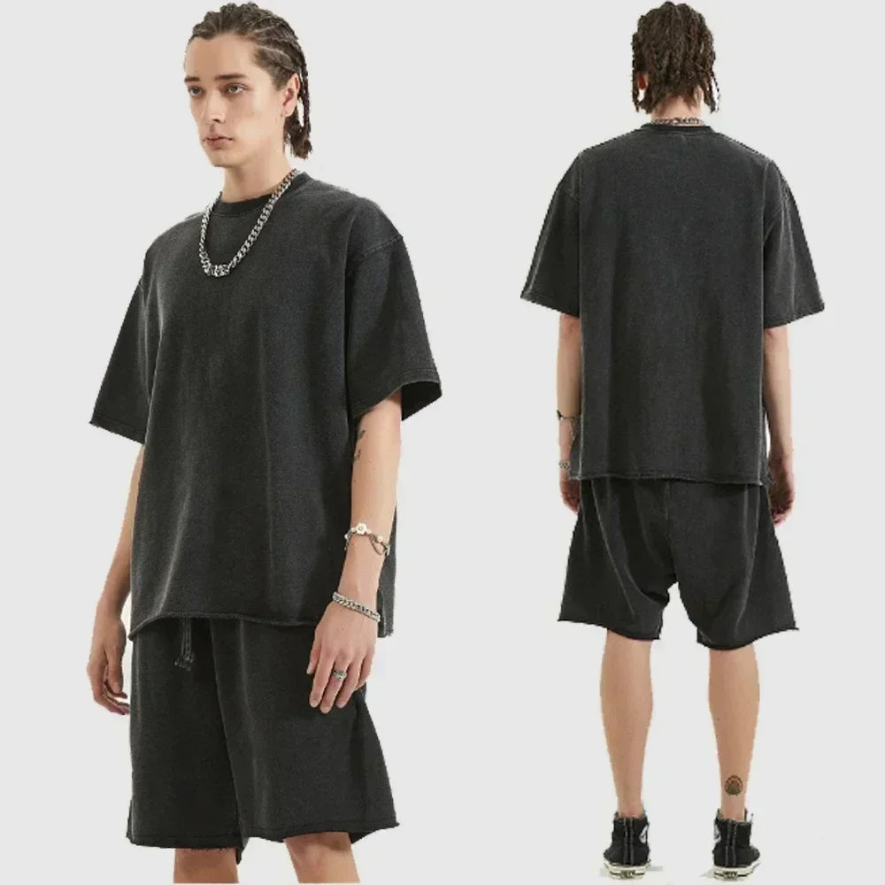 Demon Slayer Ghost Slayer Evil Blade Original Blade Washed Old Loose Cotton 2025 Hot Summer T-Shirt Men's and Women's T-Shirt