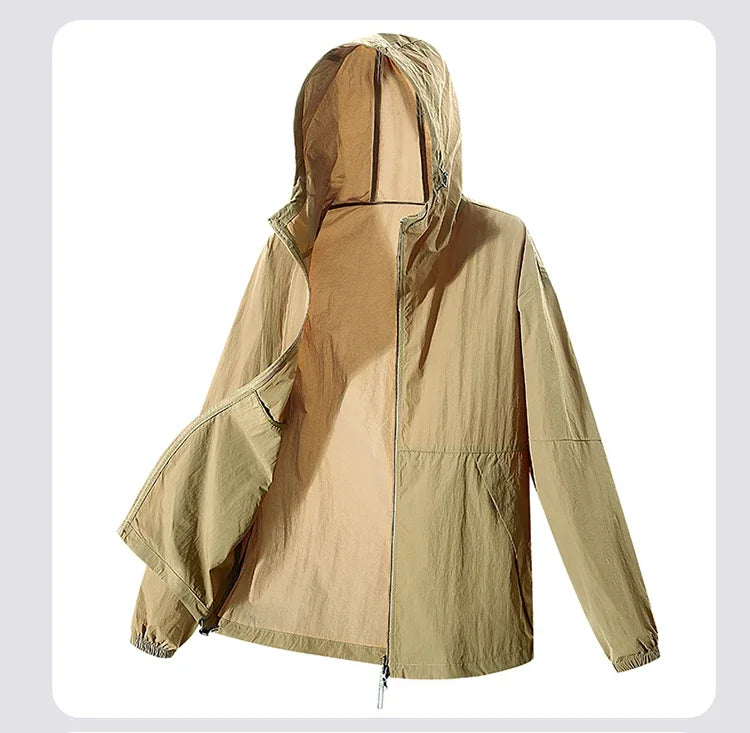 UPF 50+ Summer Unisex Hiking Jacket Men Waterproof Quick Dry Camping Windbreaker Trekking Fishing Rain Outdoor Anti UV Clothes