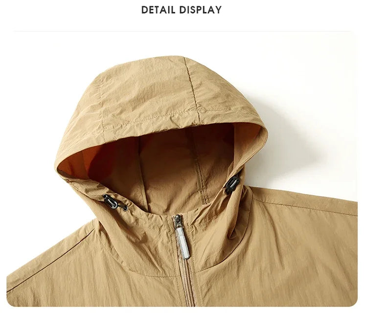 UPF 50+ Summer Unisex Hiking Jacket Men Waterproof Quick Dry Camping Windbreaker Trekking Fishing Rain Outdoor Anti UV Clothes