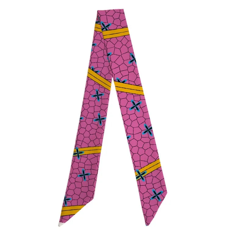 100cm Demon Slayer Narrow Long Scarf for Women Solid Color Anime Silk Tie Creative Fashion Ribbon Headbands Bandann Accessories