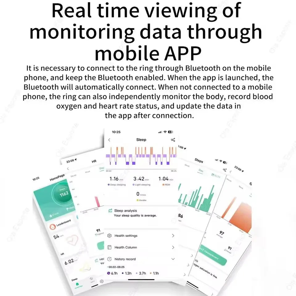 New Smart Ring Waterproof Health Monitor Smartring Take Photo Exercise Record Bluetooth Ring Birthday Gift Men Women