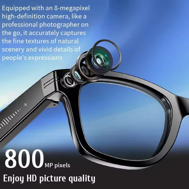 2025 AI Smart Glasses with 8MP Camera Video Recording 100+ Languages Translation Sunglasses Bluetooth Call Music Play Men Women