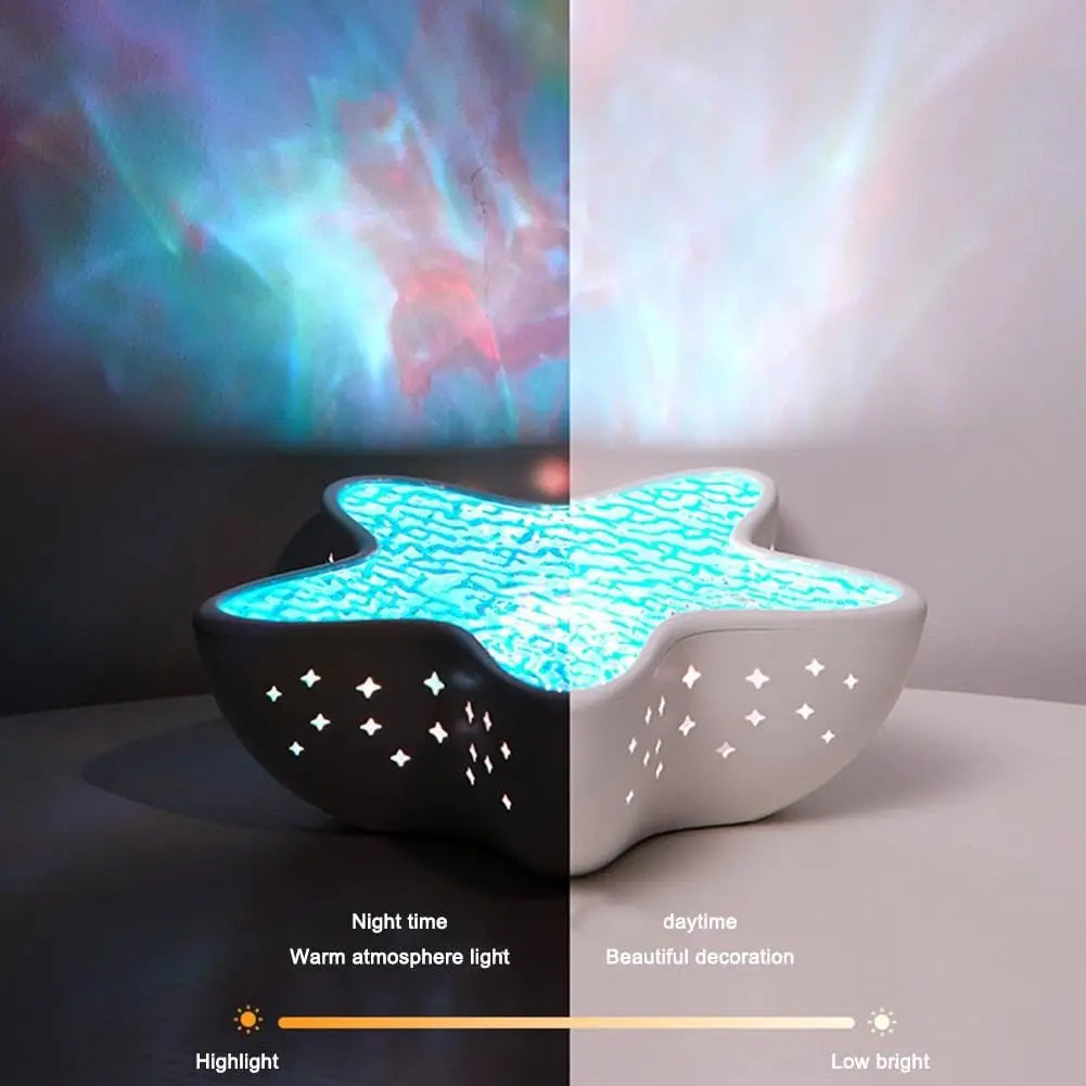 Starfish LED Table Lamp Aurora Projector Lamp Starry Sky Northern Light Bedside Lamps Bedroom Decoration Atmosphere Night Light