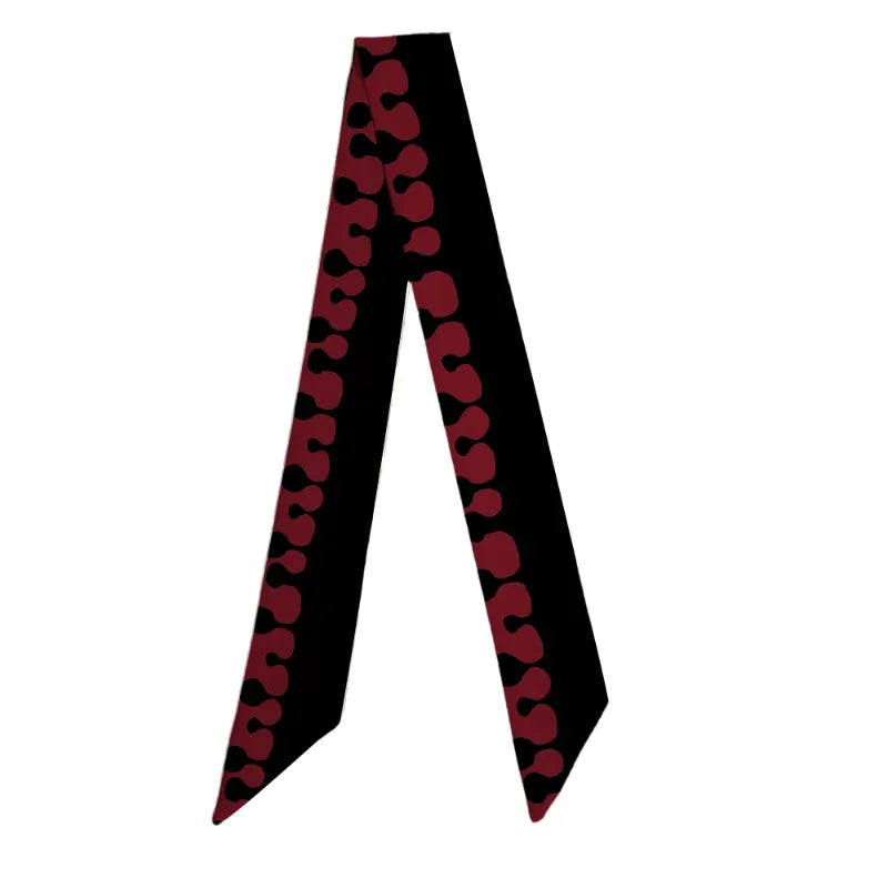 100cm Demon Slayer Narrow Long Scarf for Women Solid Color Anime Silk Tie Creative Fashion Ribbon Headbands Bandann Accessories