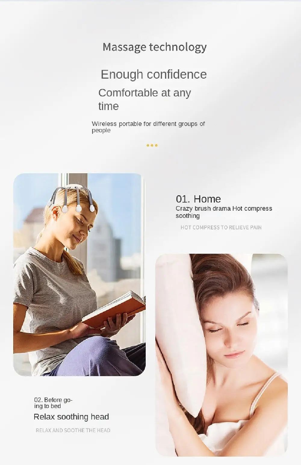 Octopus Claw Eight Claw Massager USB Charging Therapeutic Scratch Pad Electric Head Massager Hands Free Therapeutic