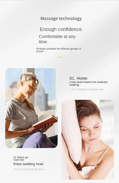 Octopus Claw Eight Claw Massager USB Charging Therapeutic Scratch Pad Electric Head Massager Hands Free Therapeutic