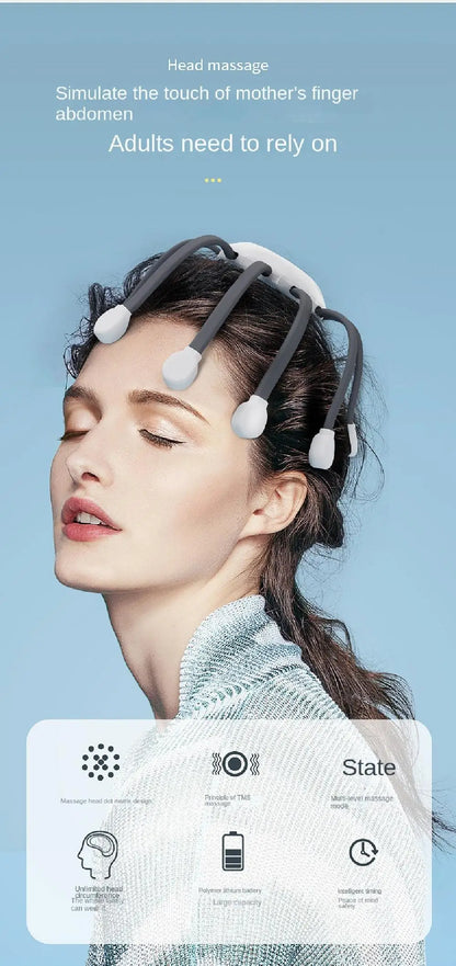 Octopus Claw Eight Claw Massager USB Charging Therapeutic Scratch Pad Electric Head Massager Hands Free Therapeutic