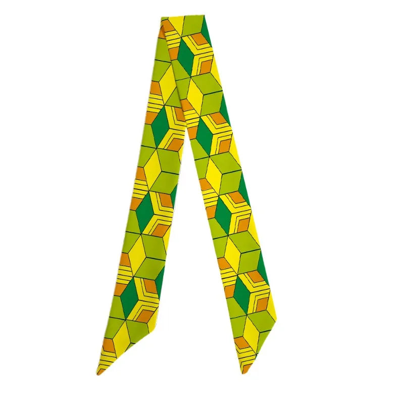 100cm Demon Slayer Narrow Long Scarf for Women Solid Color Anime Silk Tie Creative Fashion Ribbon Headbands Bandann Accessories