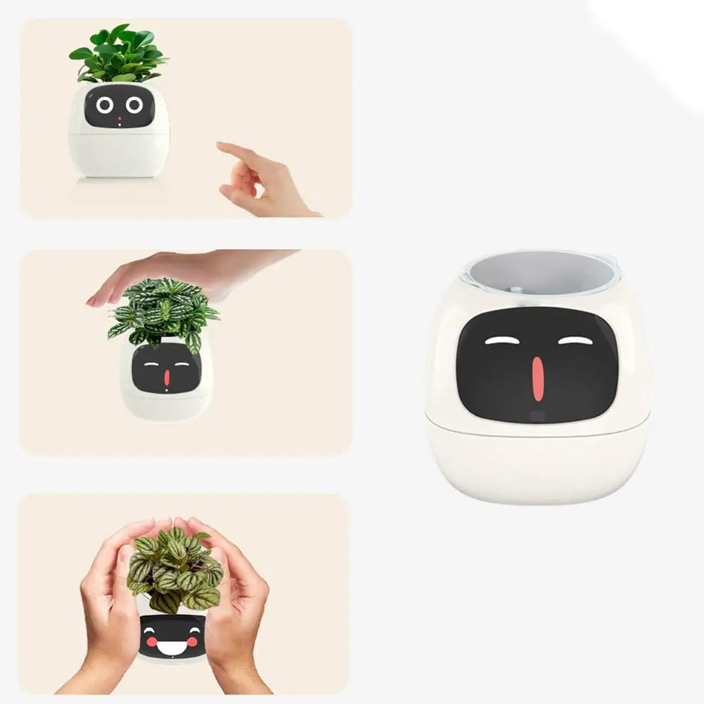 Smart Plant Pot Planter Adorable Plant Companion Plant Flower Growing System Make Raising Plants Easy and Fun Plant Robot Vases