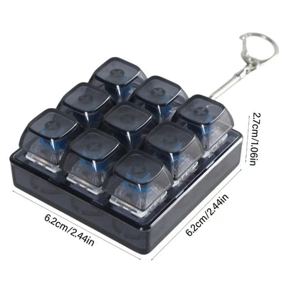 Relaxing 3/4/9 Keys Finger Keyboard Key Button Stress Relief Fidget Keychain Gadget Pass The Time Decompression Toy Adult