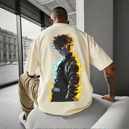 Demon Slayer Anime Men Short Sleeve T-shirt Graphic Tee Cotton Streetwear Summer New Tops Casual Loose Fit Hip Hop Y2k Clothing