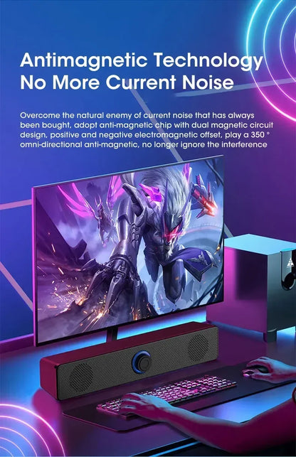 Bluetooth 4D Surround Speaker Home Theater Sound System Computer Soundbar TV Subwoofer Wired Stereo Strong Bass for Home Party