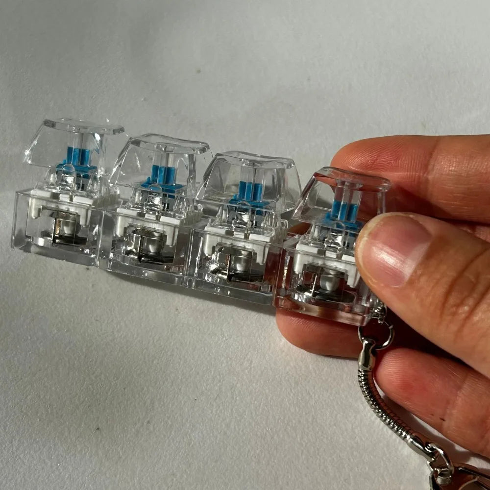 Relaxing 3/4/9 Keys Finger Keyboard Key Button Stress Relief Fidget Keychain Gadget Pass The Time Decompression Toy Adult