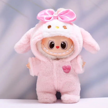 Mini Labubu 17cm Doll Fashion Outfit with Hat & Shoes for Labubu II Cultivate Sitting Party