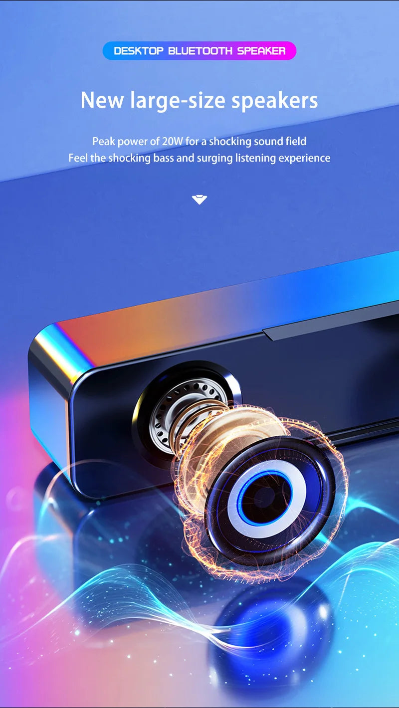 Desktop Computer Bluetooth Small Speaker Home Laptop Speaker Mini Subwoofer Wired Connection Outdoor Waterproof Loudspeaker