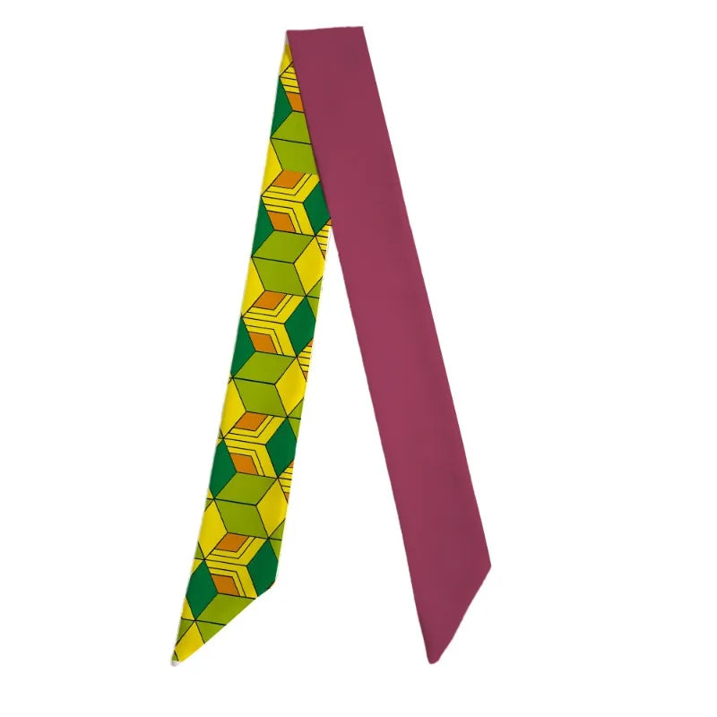 100cm Demon Slayer Narrow Long Scarf for Women Solid Color Anime Silk Tie Creative Fashion Ribbon Headbands Bandann Accessories