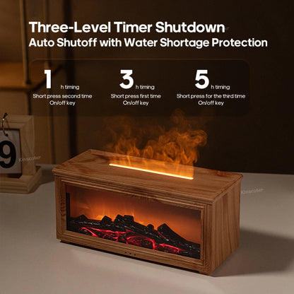 Simulated Fireplace Flames Aroma Diffuser Aromatherapy Essential Oils Ultrasonic Air Humidifier Sprayer Remote Controls