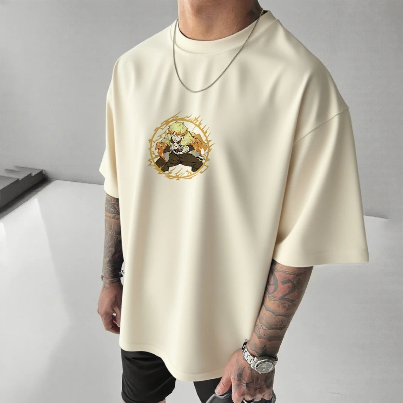 Demon Slayer Anime Men Short Sleeve T-shirt Graphic Tee Cotton Streetwear Summer New Tops Casual Loose Fit Hip Hop Y2k Clothing