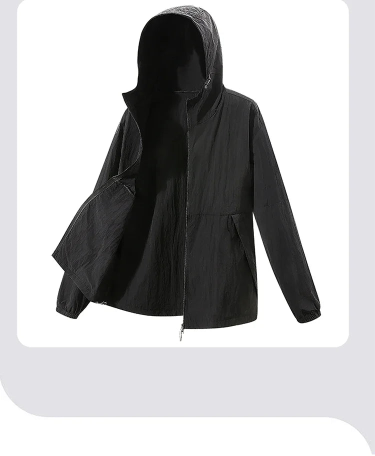 UPF 50+ Summer Unisex Hiking Jacket Men Waterproof Quick Dry Camping Windbreaker Trekking Fishing Rain Outdoor Anti UV Clothes