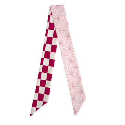 100cm Demon Slayer Narrow Long Scarf for Women Solid Color Anime Silk Tie Creative Fashion Ribbon Headbands Bandann Accessories