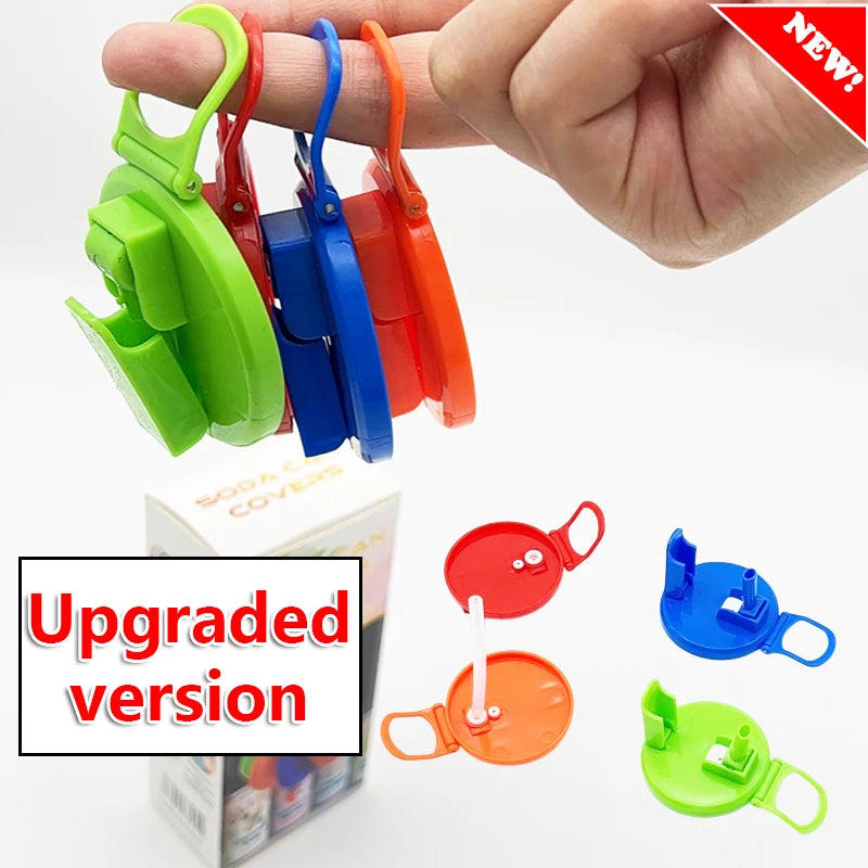 Soda Can Lids Soda Cup Cover Straw Combination Spill-proof Good Sealing Cup Cover Can Reusable Straw Cup Cover Cup Accessories
