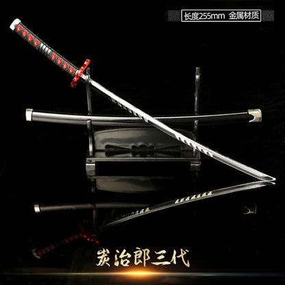 Demon Slayer Sword Real Katana Swords Demon Slayer Cosplay Metal Props Weapon Anime Battle Ready No Cutting Edge Bedroom Decor 1