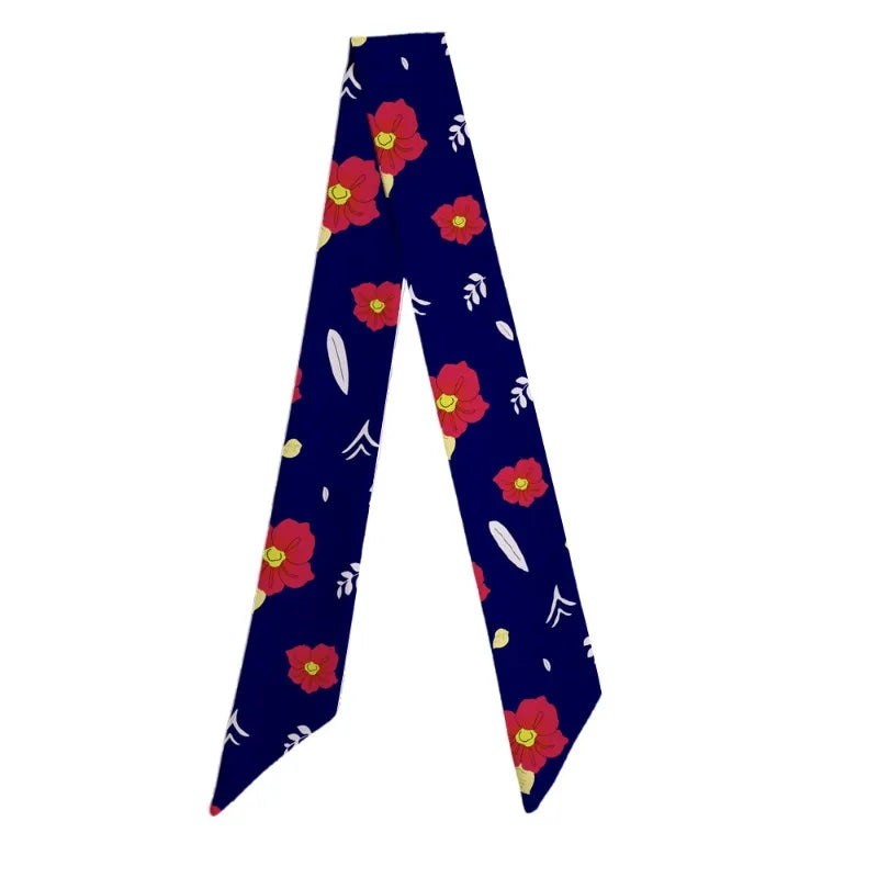 100cm Demon Slayer Narrow Long Scarf for Women Solid Color Anime Silk Tie Creative Fashion Ribbon Headbands Bandann Accessories