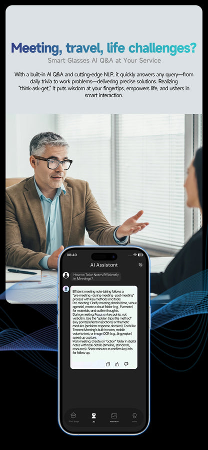 2025 AI Smart Glasses with 8MP Camera Video Recording 100+ Languages Translation Sunglasses Bluetooth Call Music Play Men Women