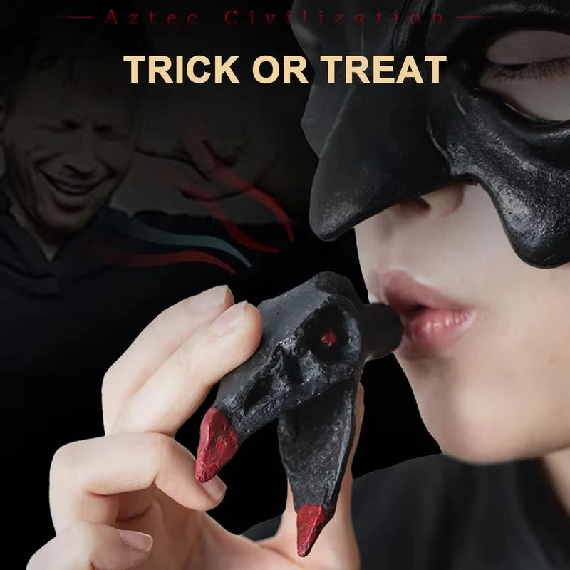 Halloween Aztec Death Whistle Crow's Mouth Shaped Death Whistle Creepy Skull Screaming Aztec War Whistles Human Scream Whistles