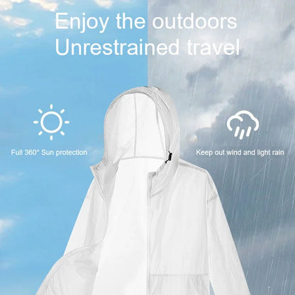UPF 50+ Summer Unisex Hiking Jacket Men Waterproof Quick Dry Camping Windbreaker Trekking Fishing Rain Outdoor Anti UV Clothes