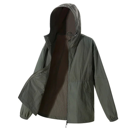 UPF 50+ Summer Unisex Hiking Jacket Men Waterproof Quick Dry Camping Windbreaker Trekking Fishing Rain Outdoor Anti UV Clothes