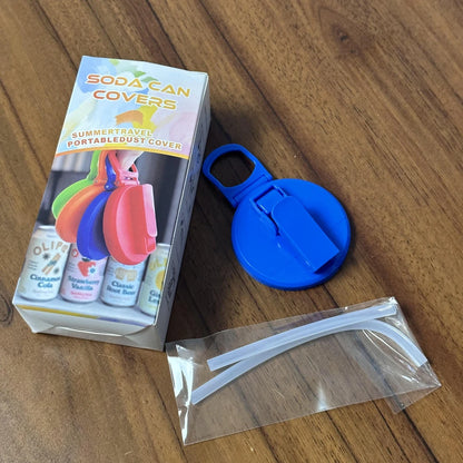 Soda Can Lids Soda Cup Cover Straw Combination Spill-proof Good Sealing Cup Cover Can Reusable Straw Cup Cover Cup Accessories