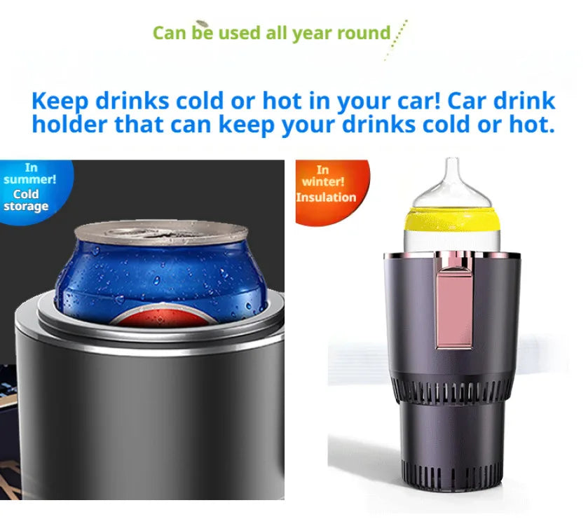 Car-Mounted Hot Cold Cup Smart Quick-Cooling Cup Warming Cup Two-In-One Car-Mounted Heating Cooling Cup Portable Cup Holder