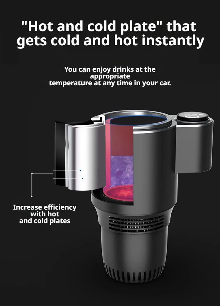 Car-Mounted Hot Cold Cup Smart Quick-Cooling Cup Warming Cup Two-In-One Car-Mounted Heating Cooling Cup Portable Cup Holder